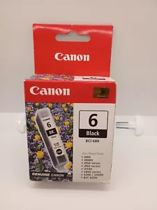 New Canon Printer Ink - BCI-6BK Black Ink Cartridge GENUINE NEW IN BOX - BB55 - Picture 1 of 2