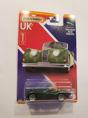 Matchbox Best of UK: 1956 Jaguar XK 140 dunkelgrün auf Longcard OVP - Bild 1 von 2