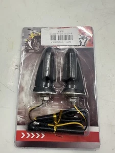 Motorcycle LED Turn Signal Blinker Light Indicator Smoke Amber For Honda Yamaha - Picture 1 of 3