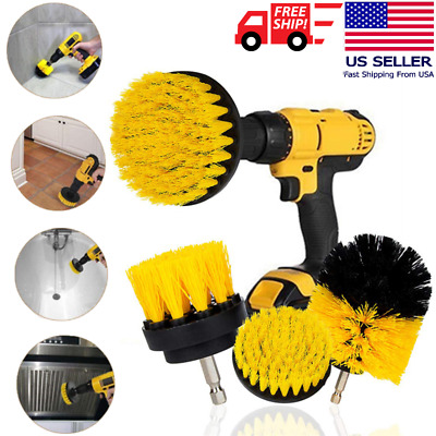 3 PCS Drill Brushes Set Tile Grout Power Scrubber Cleaner Spin Tub Shower Wall • 6.74$
