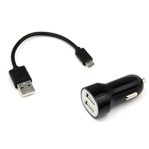 Short USB Cable & In-Car Charger for Samsung Galaxy A01 A02 A03 A10 A10s A10e - Picture 1 of 3