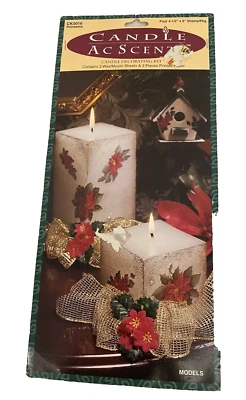 Candle Acsents Poinsettia Candle Decorating Kit 2 Wax Muslin & 2 Printed Paper - Image 1 of 4