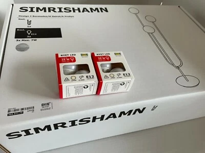 Ikea SIMRISHAMN Lámpara de pie con 3 bombillas LED, cromado, cristal opalino 62" - NUEVO Foto 1 de 4