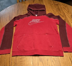 Nike Boys size XL Sportswear Fleece Pullover Hoodie Sweatshirt Red/Purple Logo - Picture 1 of 9