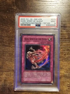 YuGiOh PSA 9 IN PERFETTE CONDIZIONI 2003 Dark Spirit of the Silent LON-079 1a edizione super raro - Foto 1 di 10