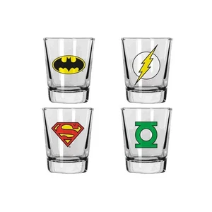 Set 4 Schnapsgläser Glas DC COMICS Offizielle Lizenz SD Toys - Bild 1 von 1