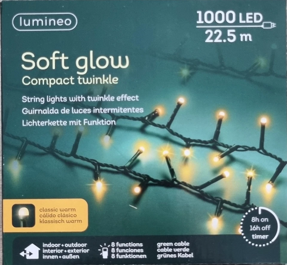Lumineo LED Lichterkette Compact  22,5 m 1000LED - warmweiß / Klassischwarm  - Bild 1 von 1