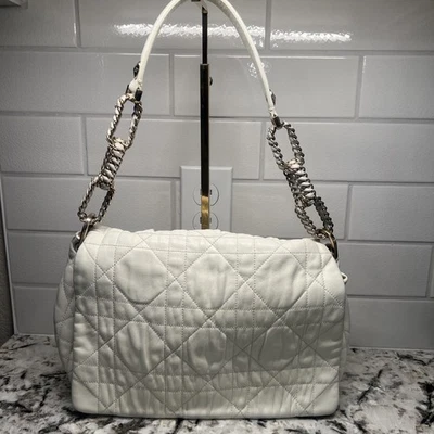 Christian Dior Cannage кожаная наплечная сумка белый мягкий - Изображение 1 из 4