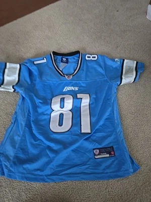 Camiseta de fútbol americano Reebok NFL para mujer #81 Detroit Lions Calvin Johnson talla M Foto 1 de 4