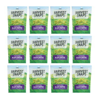 12x Harvest Snaps Lightly Salted Green Pea Snack Crisps 3.3 Oz (Exp 12/19/2025)