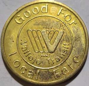 Vallejo, Kalifornien - Vallejo Transit Local Fare Transit Token CA 945 O - Bild 1 von 2