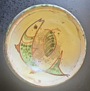 Cuenco de cerámica vintage hecho a mano. Pintado a mano. 5" a través x 2" de alto. Sin marca. - Imagen 1 de 3