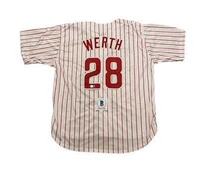 Camiseta firmada por Jayson Werth Philadelphia Phillies autografiada por Beckett Foto 1 de 2