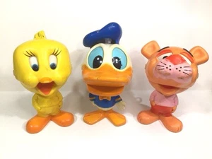 3X VTG. 1976 Chatter Chums Pink Panther, Donald Duck, Tweety Talking Pull String - Picture 1 of 17