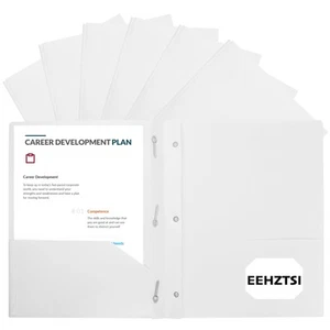 12-Pack Plastic Folders with Pockets and Prongs2-Pocket Folders with 3 Fasten... - Picture 1 of 7