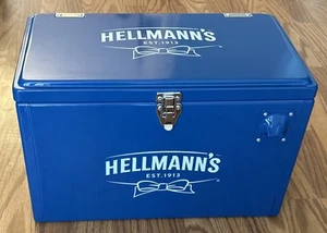 Hellmann's Mayonesa Promo Retro Metal Enfriador Azul con Abridor de Botellas Cofre de Hielo - Imagen 1 de 7
