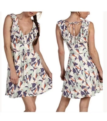 Nuevo con etiquetas Vestido Vintage Juicy Couture Estampado Iris Volantes Cuello Talla 4 Foto 1 de 4