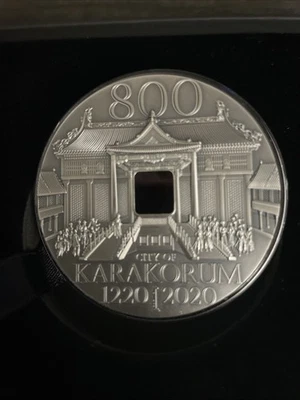 2020 Karakorum 800th Anniversary  2 oz pure silver 50mm coin  VG condition COA - Image 1 of 4