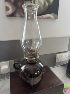 Vintage Pottery Hand Held Oil Lamp Made In England - Foto 1 di 7