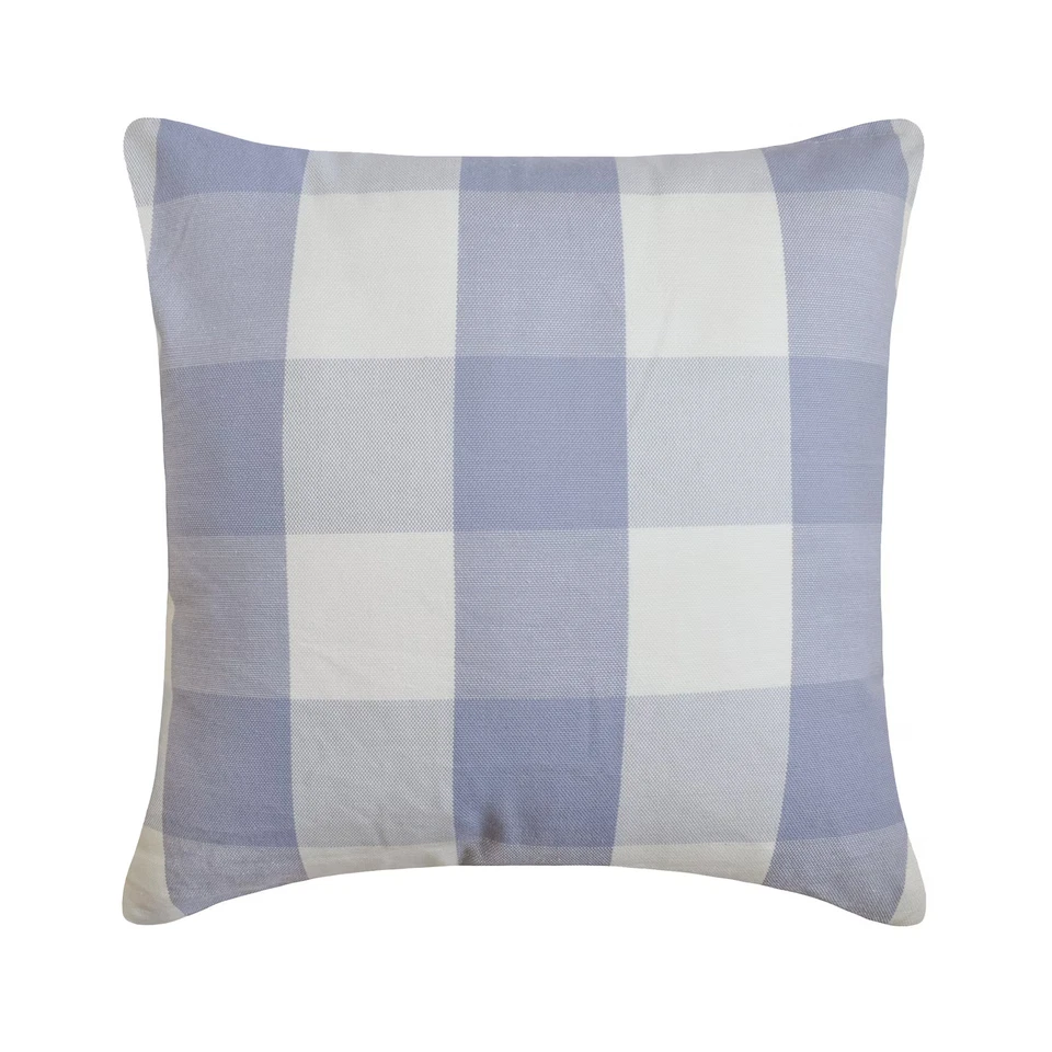 Lavender Decorative Throw Pillow Cover, 16"x16" Cotton Cushion - Lilac Plaid - Image 1 of 4