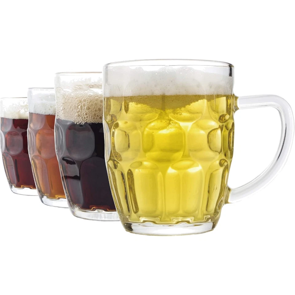 Dimple Stein Beer Glass Mug 19 Oz 4 Pack Set for 4th of July Party