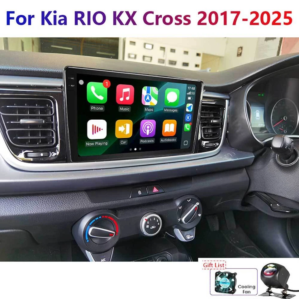 4-64G Wireles Carplay Android For Kia Rio 2017-2025 Car Stereo Radio GPS WIFI BT - Imagem 1 de 4