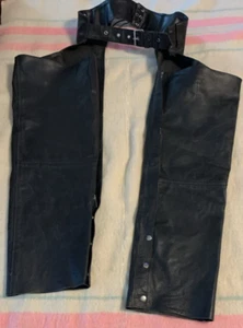 BARNEY'S Genuine Leather Motorcycle Chaps Men Size: M - Picture 1 of 10