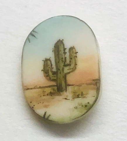 Cactus Porcelain Ceramic Button Cover