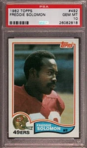 1982 TOPPS # 492 FREDDIE SOLOMON ☆RARE☆ SAN FRANCISCO 49ERS PSA 10 GEM-MINT - Picture 1 of 1
