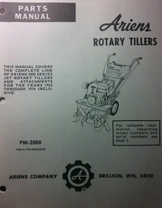 Ariens Handfräse Rasen Garten Teile Handbuch 1965-1974 JET 23L 2980 - Bild 1 von 2
