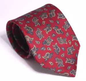Vintage Christian Dior Italian Silk Tie Classic Red Paisley Necktie Made In USA - Picture 1 of 17