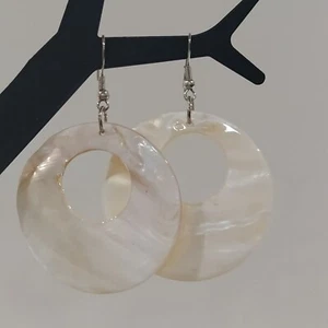 Mother of Pearl Hoop Earrings - Picture 1 of 6