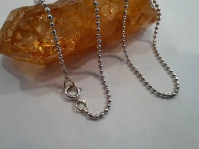 17" 18K White Gold 1.3mm Ball Bead Chain Necklace - 2.804 grams - Image 1 of 4