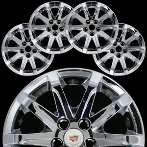 4 fits 2014-2016 Cadillac CTS 17" Chrome Wheel Skins Hub Caps Rim Covers Hubs - Picture 1 of 12