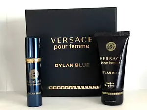 2-pcs VERSACE DYLAN BLUE WOMEN GIFT SET: ATOMIZER 10ml and BODY LOTION 50ml NIB - Picture 1 of 9