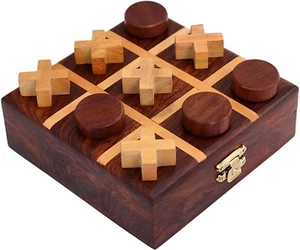 3D Tic Tac Toe Game Classic Mind Games For Kids Wooden Family Games - Picture 1 of 5