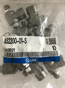 SMC AS2200-01-S Speed Controller Standard Metal Body Elbow Style (Metric) ✦KD - Picture 1 of 4