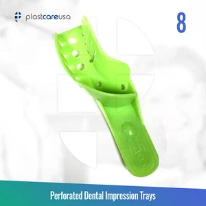 Bandejas de impresión dental perforadas en autoclave (#8 arriba derecha abajo izquierda) (Bolsa de 24) - Imagen 1 de 10