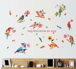 Wall Sticker Birds Parrot Lobby Living Room Bedroom Decal Mural Home Decor new - Picture 1 of 4
