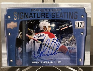 2021-22 Upper Deck Premier John LeClair Signature Seating Auto SP Montreal