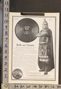 1915 PHONOGRAPH VICTOR VICTROLA RECORD MUSIC CARUSO OPERA AIDA RHADAMES AD WN80 - Picture 1 of 1