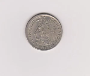 1975 Error "off center" Mexico 50 centavos - Picture 1 of 4