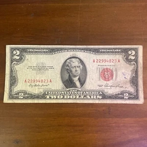 1953 Series $2 Dollar Bill Red Seal - Picture 1 of 2
