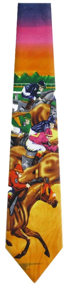 Corbata para hombre con tema deportivo de carreras de caballos - Nueva con etiquetas Foto 1 de 1
