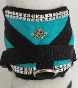 Softgeschirr Brustgeschirr Hundegeschirr XS S M Welpen Mint Aufnäher türkis Hund - Bild 1 von 3