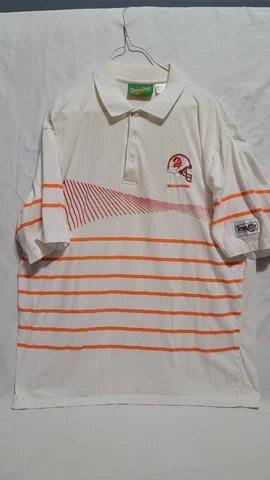 Vintage 70's 80's Mens Tampa Bay Buccaneers Polo Shirt Size L Creamsicle Orange Cover