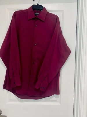 Dockers Mens Long Sleeve Button Down Shirt Maroon Size L Iron Free - Image 1 of 2