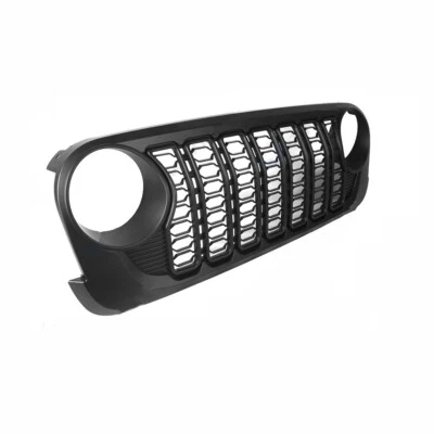 ABS Black Front Bumper Center Grille B Style For 2007-2017 Jeep Wrangler JK SUV - Image 1 of 4