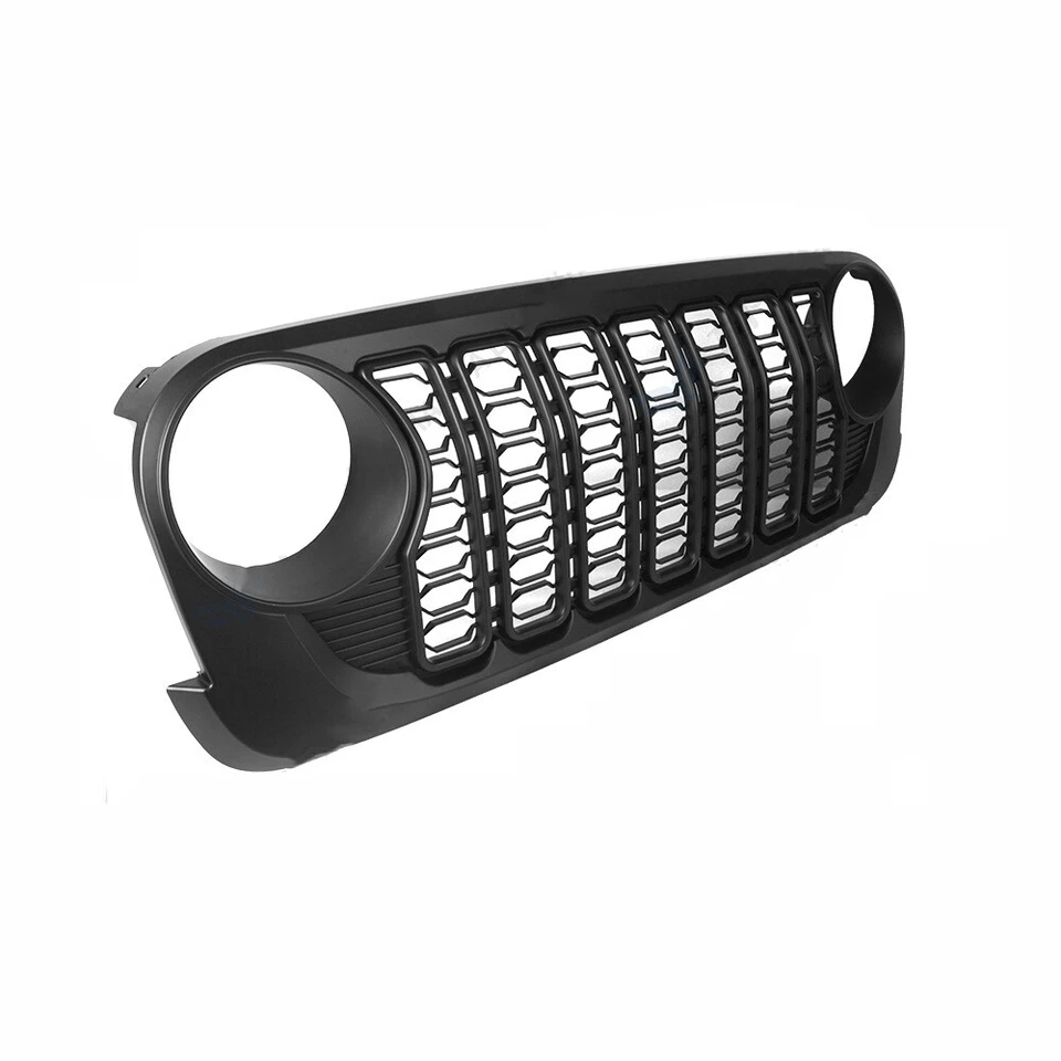 ABS Black Front Bumper Center Grille B Style For 2007-2017 Jeep Wrangler JK SUV  - Image 1 of 4
