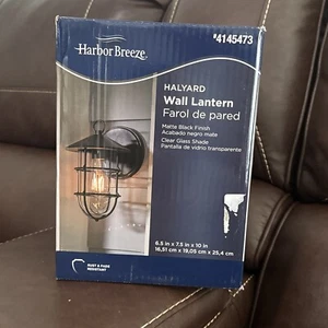 Wall lantern Harbor Breeze Halyard 4145473 Black NEW - Picture 1 of 2